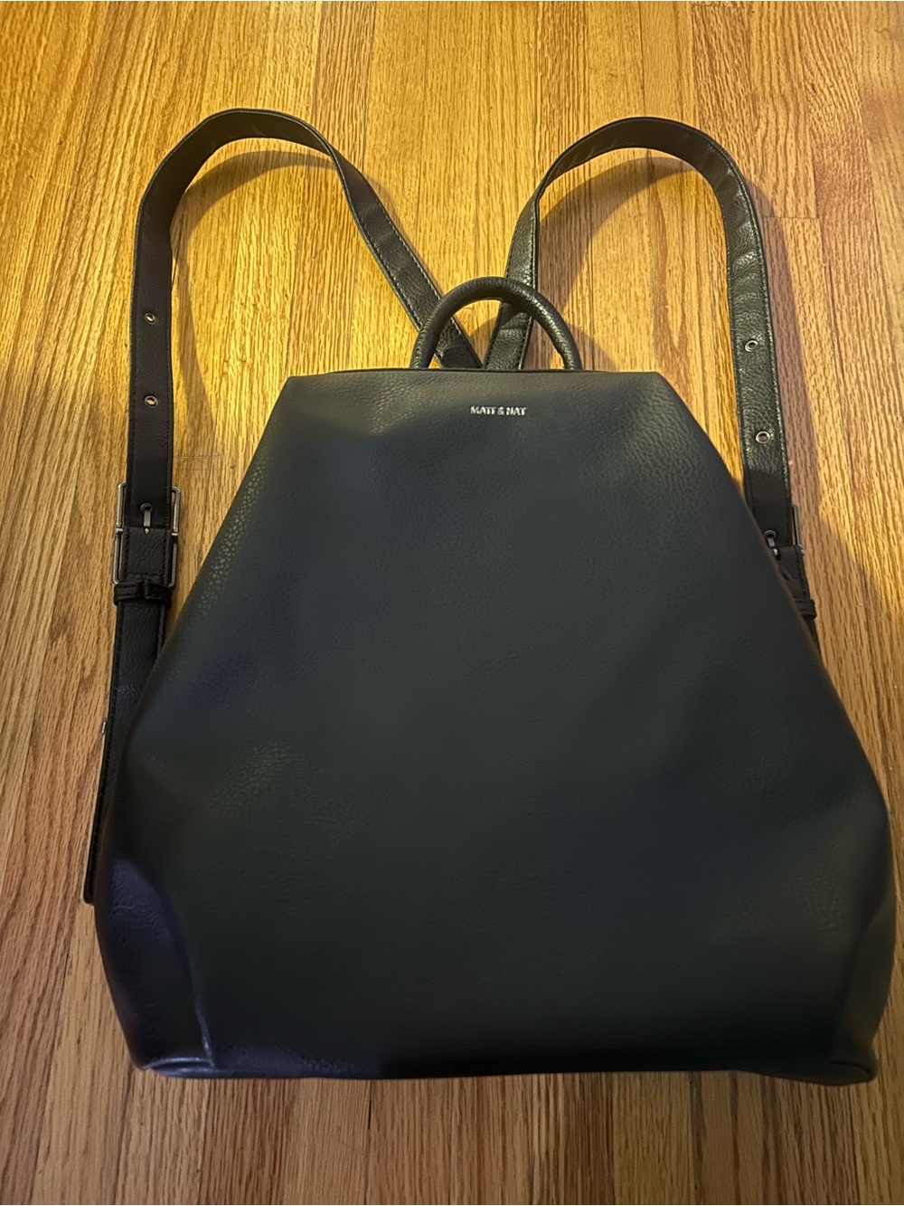 Matt and Nat Black Leather Backpack